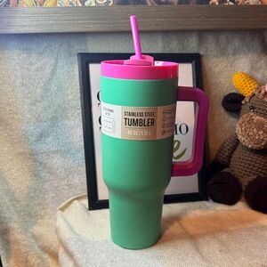 Green and Pink Stainless Steel Tumbler